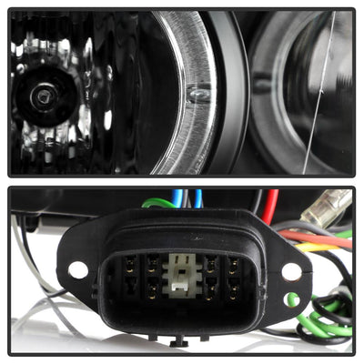 LED Halo Black DRL Projector Headlights <br>03-05 Mazda 6