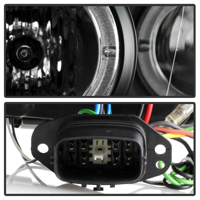 LED Halo Black DRL Projector Headlights <br>03-05 Mazda 6