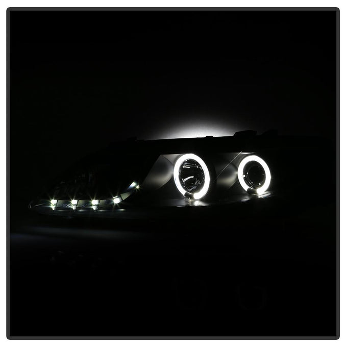 LED Halo Black DRL Projector Headlights <br>03-05 Mazda 6