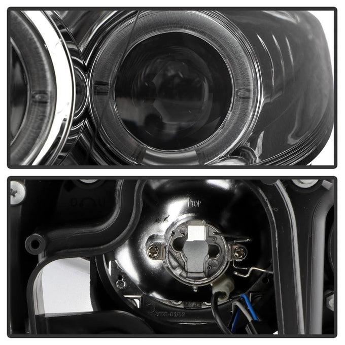 LED Halo Smoke DRL Projector Headlights <br>03-05 Mazda 6