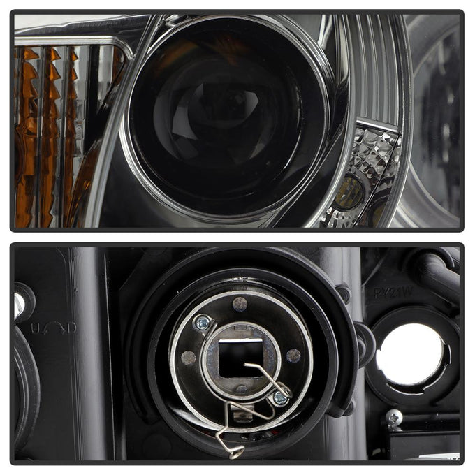 LED Halo Smoke DRL Projector Headlights <br>03-05 Mazda 6