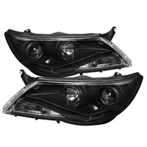 DRL Black Projector Headlights <br>09-11 Volkswagen Tiguan