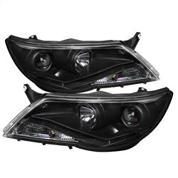 DRL Black Projector Headlights <br>09-11 Volkswagen Tiguan