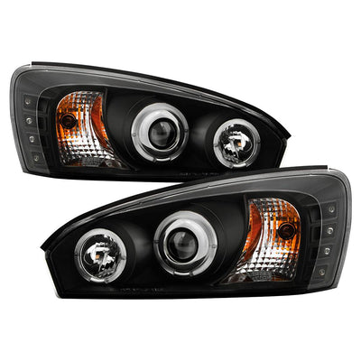 LED Halo Black DRL Projector Headlights <br>04-07 Chevrolet Malibu