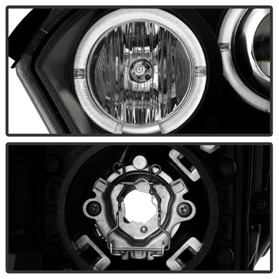 LED Halo Black DRL Projector Headlights <br>04-07 Chevrolet Malibu