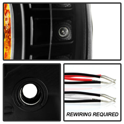 LED Halo Black DRL Projector Headlights <br>04-07 Chevrolet Malibu