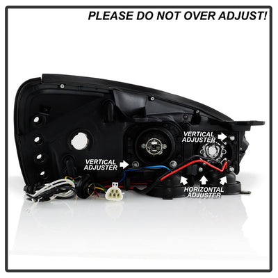 LED Halo Black DRL Projector Headlights <br>04-07 Chevrolet Malibu