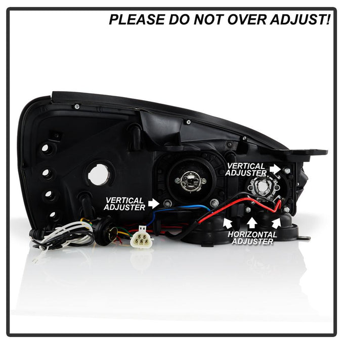 LED Halo Black DRL Projector Headlights <br>04-07 Chevrolet Malibu