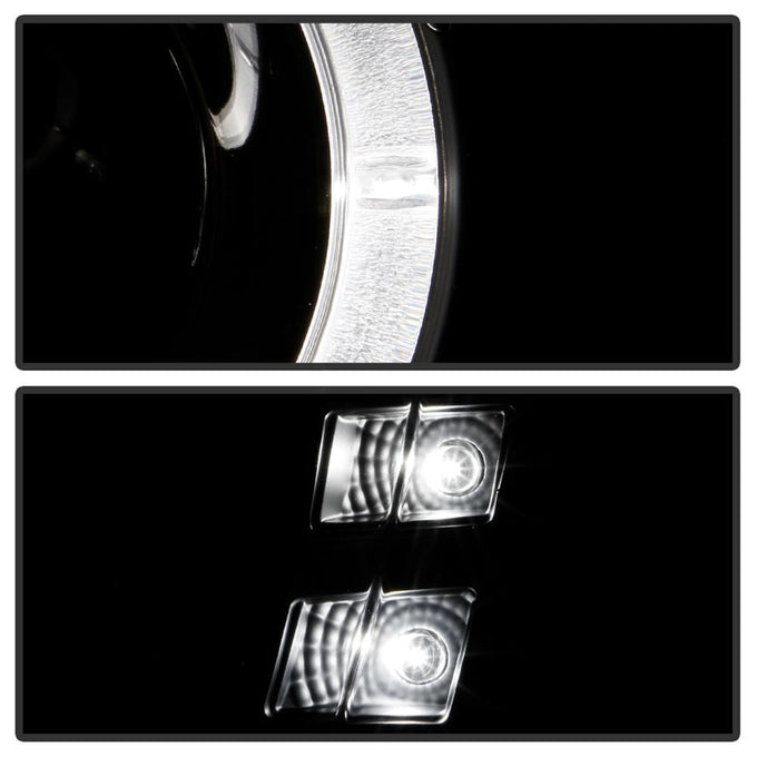 LED Halo Black DRL Projector Headlights <br>04-07 Chevrolet Malibu