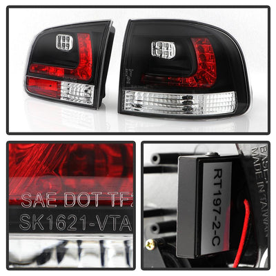 Black LED Tail Lights <br>04-07 Volkswagen Touareg