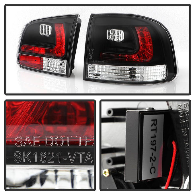 Black LED Tail Lights <br>04-07 Volkswagen Touareg