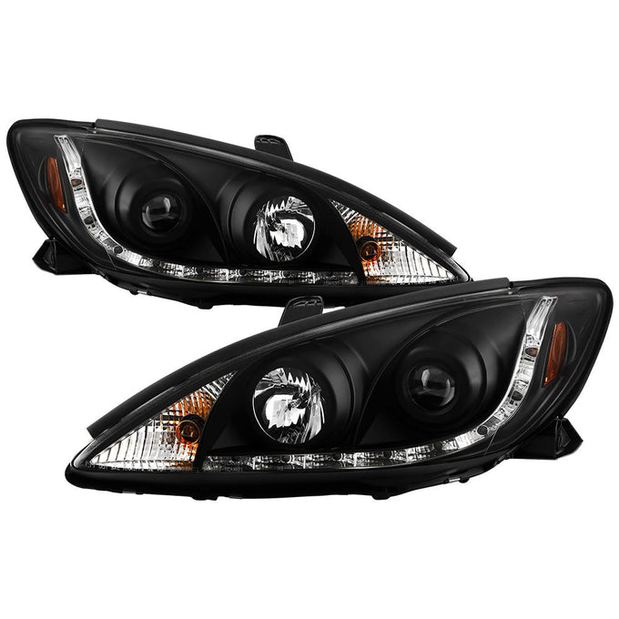 DRL Black Projector Headlights <br>02-06 Toyota Camry
