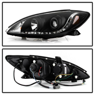 DRL Black Projector Headlights <br>02-06 Toyota Camry