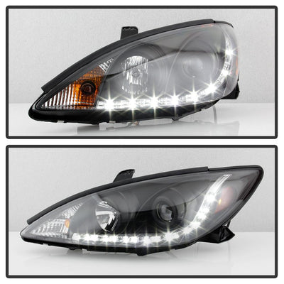 DRL Black Projector Headlights <br>02-06 Toyota Camry