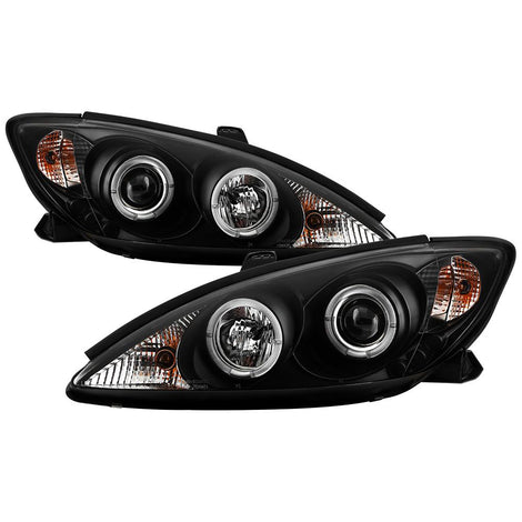 LED Halo Black Projector Headlights <br>02-06 Toyota Camry