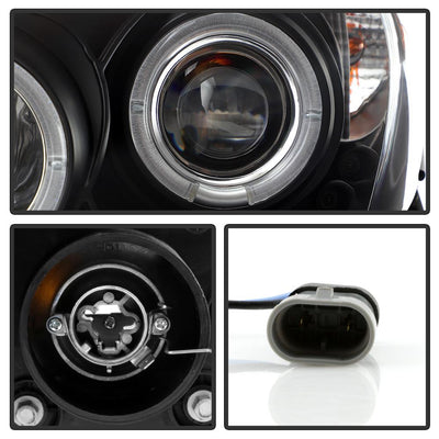 LED Halo Black Projector Headlights <br>02-06 Toyota Camry