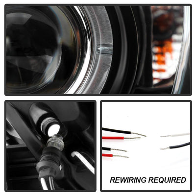 LED Halo Black Projector Headlights <br>02-06 Toyota Camry