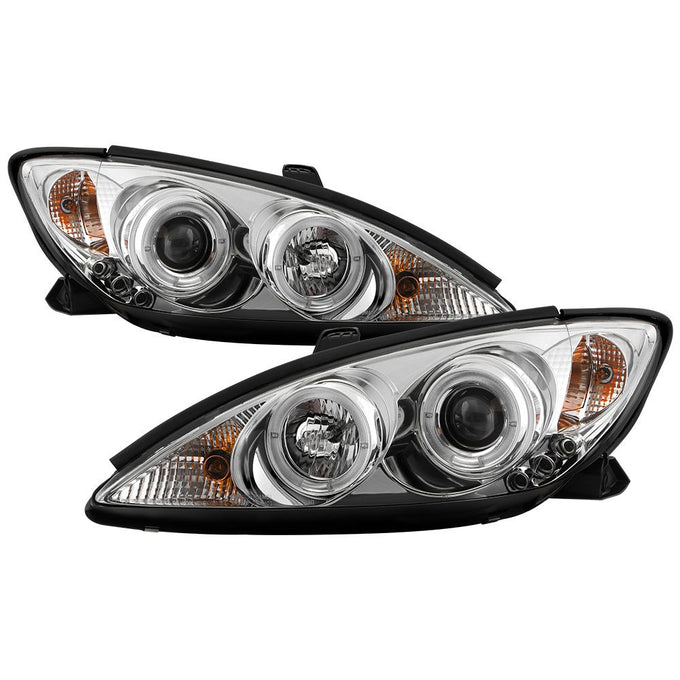 LED Halo Chrome Projector Headlights <br>02-06 Toyota Camry
