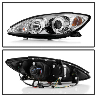 LED Halo Chrome Projector Headlights <br>02-06 Toyota Camry