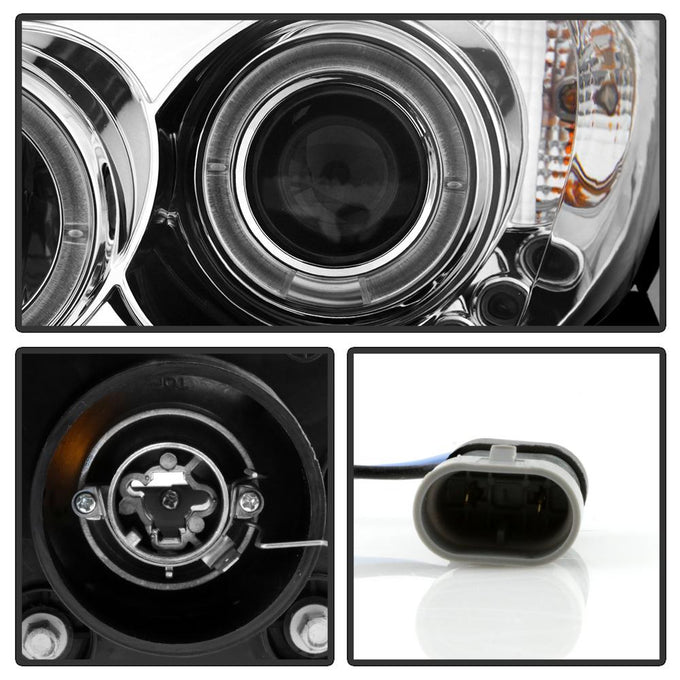 LED Halo Chrome Projector Headlights <br>02-06 Toyota Camry