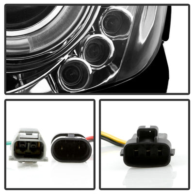 LED Halo Chrome Projector Headlights <br>02-06 Toyota Camry