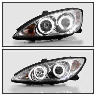LED Halo Chrome Projector Headlights <br>02-06 Toyota Camry