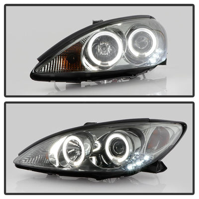 LED Halo Smoke Projector Headlights <br>02-06 Toyota Camry
