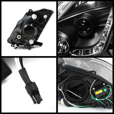 DRL Black Projector Headlights <br>03-05 Nissan 350Z