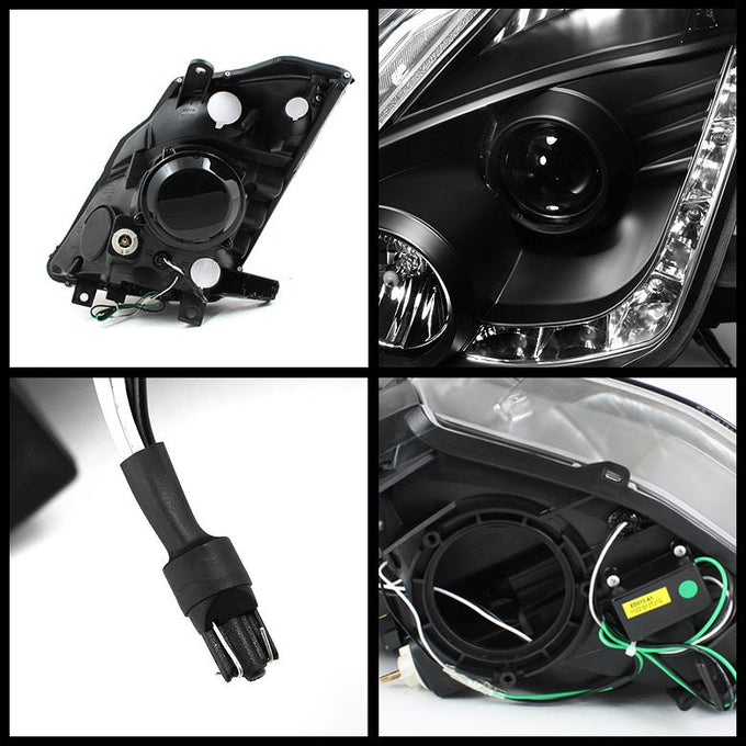 DRL Black Projector Headlights <br>03-05 Nissan 350Z