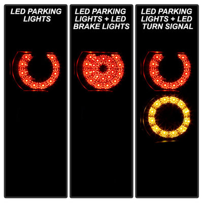 Black LED Tail Lights <br>03-05 Land Rover Range Rover