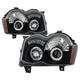 LED Halo Black Projector Headlights <br>08-10 Jeep Grand Cherokee