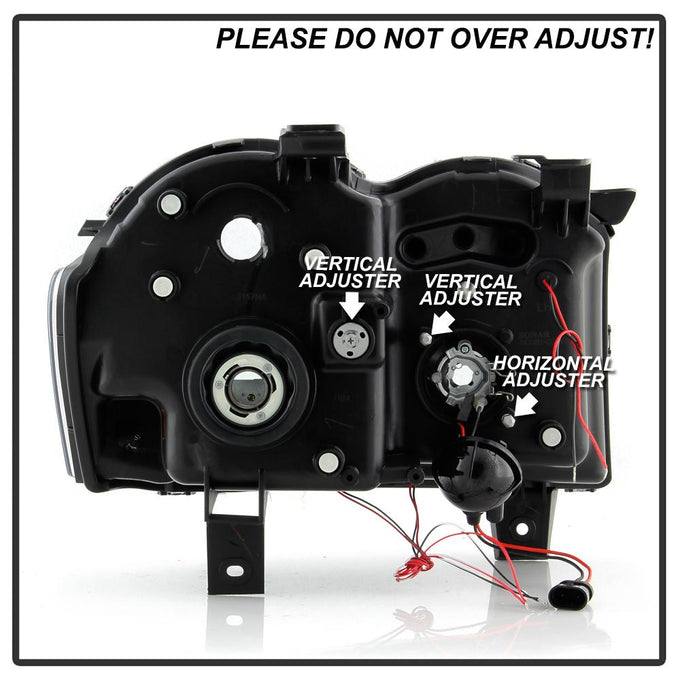 LED Halo Black Projector Headlights <br>08-10 Jeep Grand Cherokee