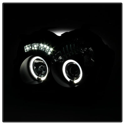 LED Halo Black Projector Headlights <br>08-10 Jeep Grand Cherokee