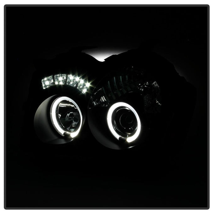 LED Halo Black Projector Headlights <br>08-10 Jeep Grand Cherokee