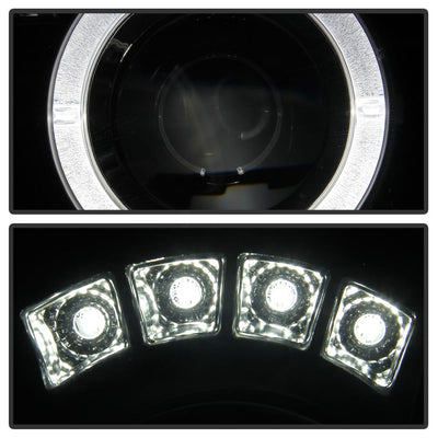 LED Halo Black Projector Headlights <br>08-10 Jeep Grand Cherokee
