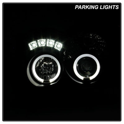 LED Halo Black Projector Headlights <br>08-10 Jeep Grand Cherokee
