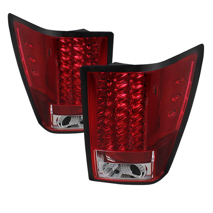 Red Clear LED Tail Lights <br>07-10 Jeep Grand Cherokee