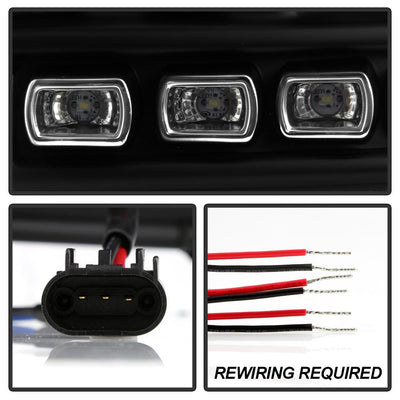 LED Halo Black DRL Projector Headlights <br>11-16 Ford F-250 F-350 F-450 Super Duty