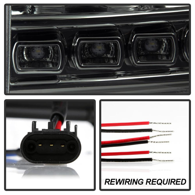 LED Halo Smoke DRL Projector Headlights <br>11-16 Ford F-250 F-350 F-450 Super Duty