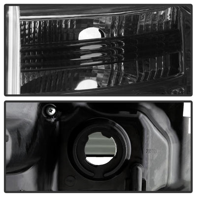 LED Halo Smoke DRL Projector Headlights <br>11-16 Ford F-250 F-350 F-450 Super Duty