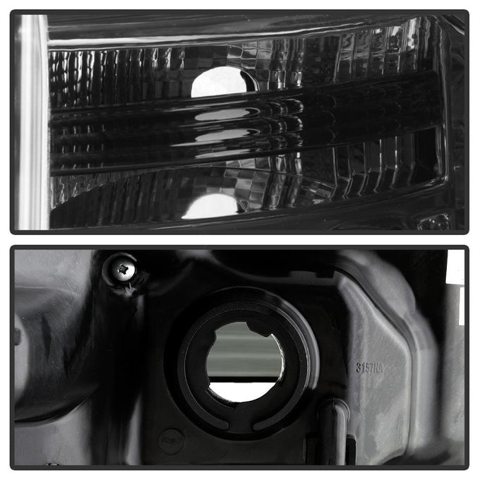 LED Halo Smoke DRL Projector Headlights <br>11-16 Ford F-250 F-350 F-450 Super Duty