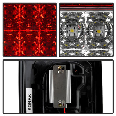 Red Clear LED Tail Lights <br>07-17 Jeep Wrangler 18 Jeep Wrangler JK