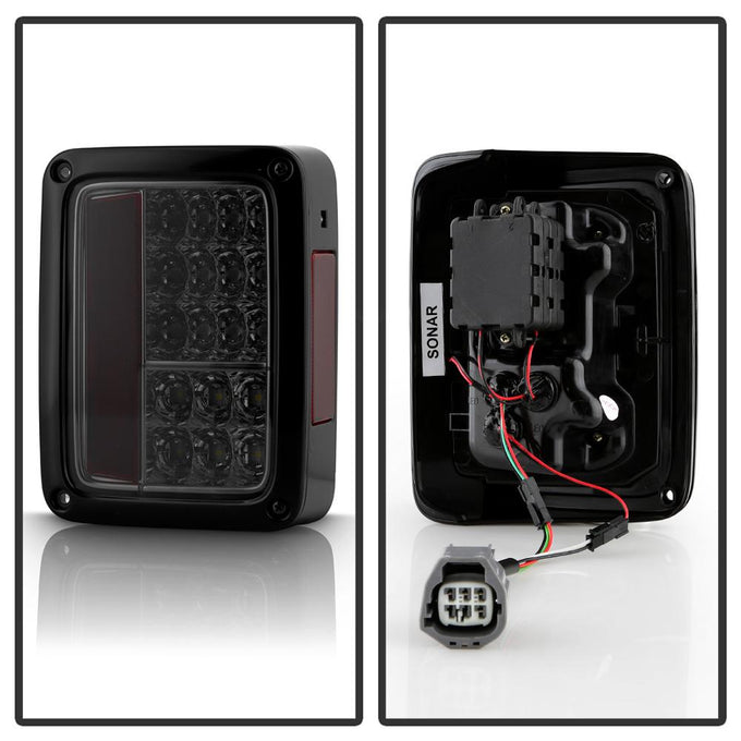 Smoke LED Tail Lights <br>07-17 Jeep Wrangler 18 Jeep Wrangler JK