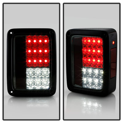 Smoke LED Tail Lights <br>07-17 Jeep Wrangler 18 Jeep Wrangler JK