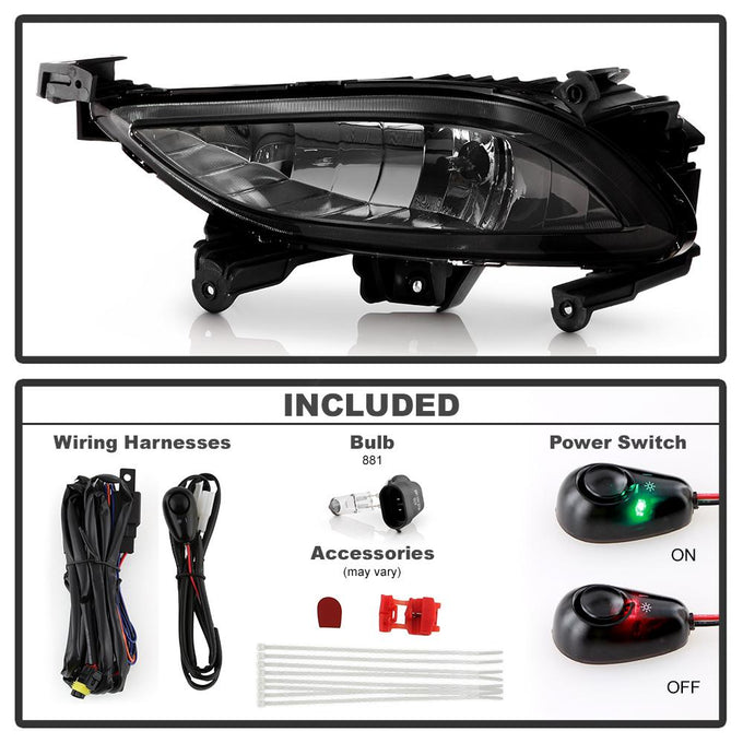 Smoke OE Style Fog Lights W/Switch <br>11-12 Hyundai Sonata