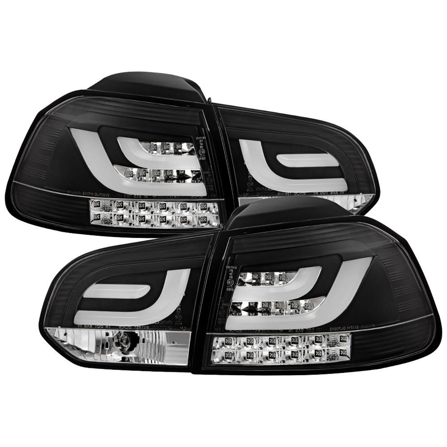 Black LED Tail Lights <br>10-13 Volkswagen GTI Golf 12-13 Volkswagen Golf R