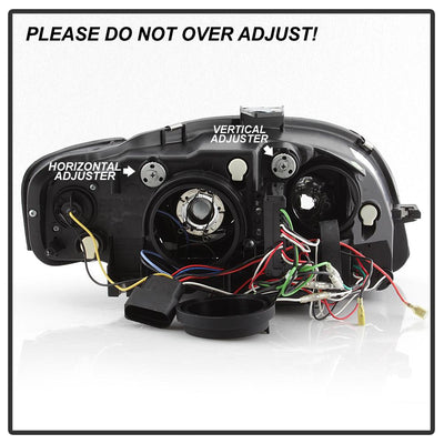 Light Tube Black DRL Projector Headlights <br>06-08 Audi A4 A4 Quattro