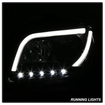 Light Tube Black DRL Projector Headlights <br>06-08 Audi A4 A4 Quattro