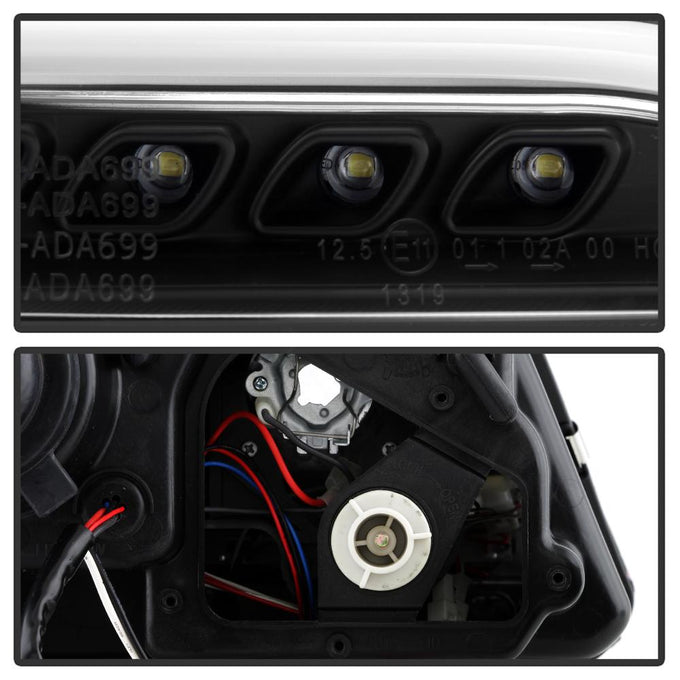 Light Tube Black DRL Projector Headlights <br>02-04 Audi A6 A6 Quattro