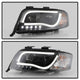 Light Tube Black DRL Projector Headlights <br>02-04 Audi A6 A6 Quattro
